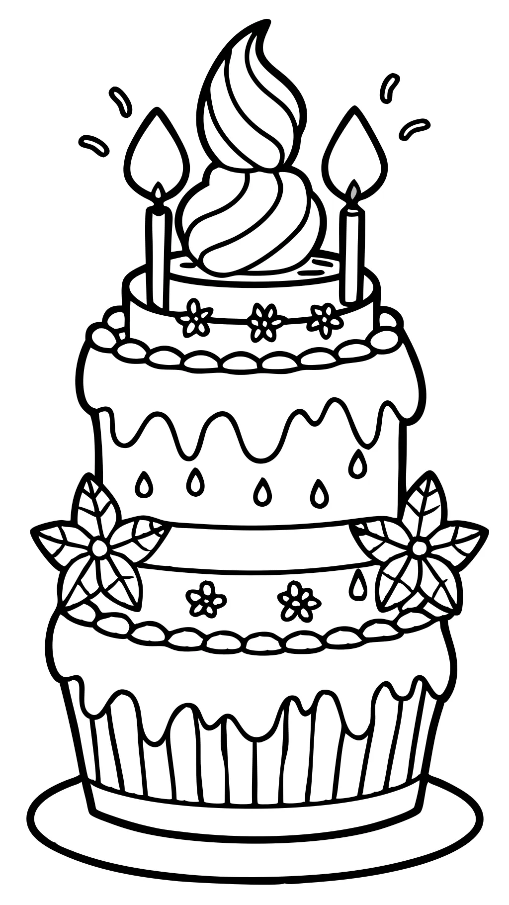 coloriage de gâteau imprimable